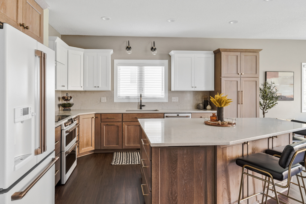 An example of kitchen remodeling- Modern Kitchen With White Oak and White Cabinets